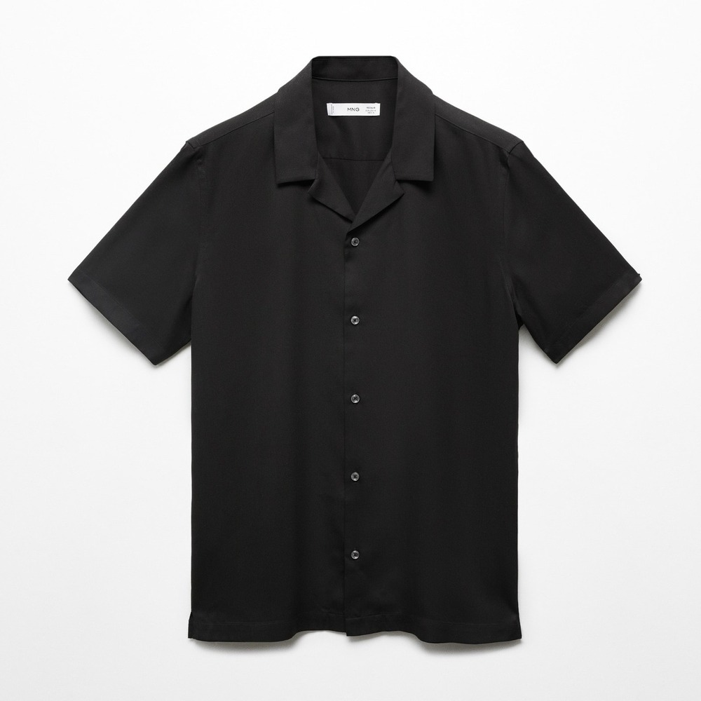 MNG Improved Mens Black Short Sleeve Button Up Thermoregulator Shirt - Picture 2 of 8